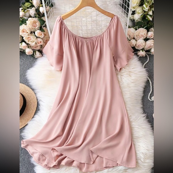 Pink Ruffled Smocked Mini Sundress - Picture 2 of 4